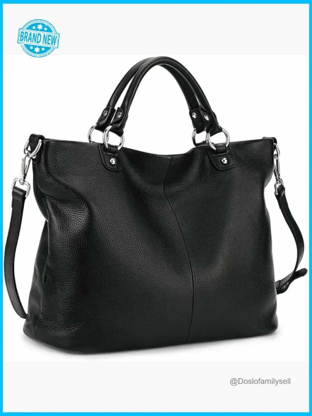 Soft Leather Tote Satchel Handbag Adjustable Strap Elegant Minimal Chic